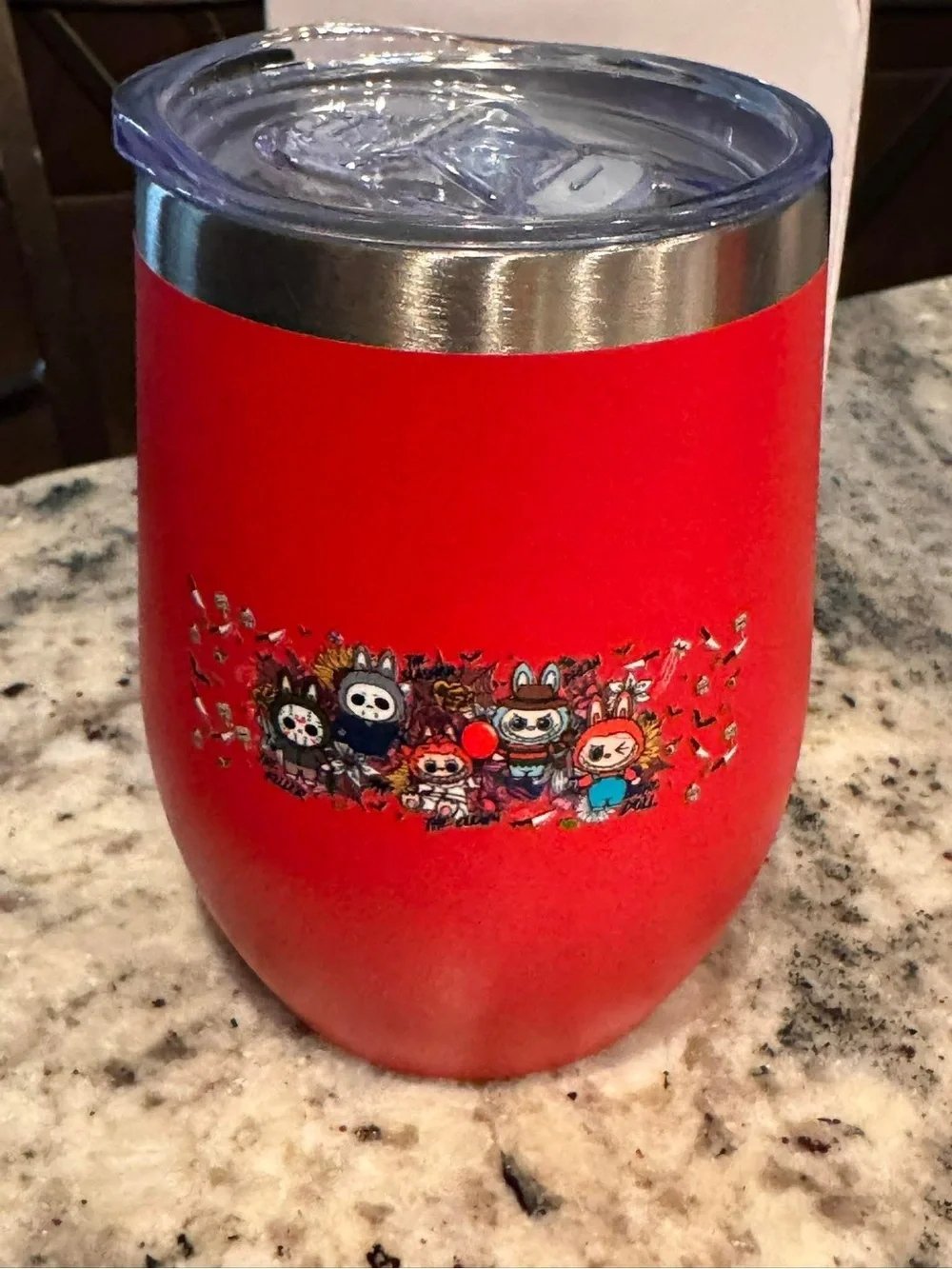 LABUBU HORROR Red Halloween Character Stemless Tumbler NEW IN BOX